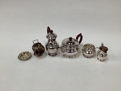 Lot 2649 - Collection of silver plated ware to include gallery tray, teaset and other pieces