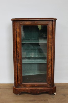 Lot 1398 - Victorian walnut music cabinet.