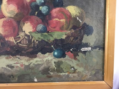 Lot 7 - Early 20th century Continental school oil on canvas - still life of fruit, 45cm x 35cm, framed