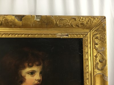 Lot 13 - 19th century English School oil on canvas - portrait of a little girl, 42cm x 52cm in gilt frame
