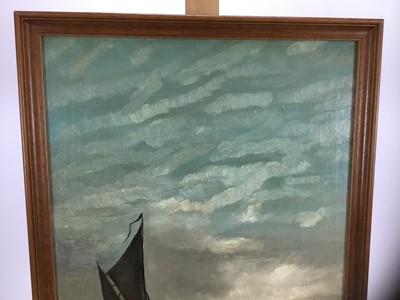 Lot 11 - M. Gordon, early 20th century oil on canvas - vessels by moonlight, signed and dated 1913, 29.5cm x 60cm, framed