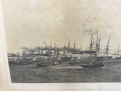 Lot 14 - 19th century lithograph after Dutton - 'The Naval Review at Spithead', 93cm x 43cm, in glazed frame