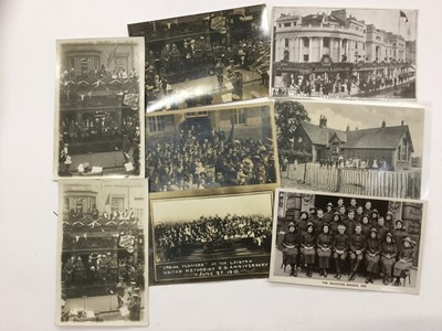 Lot 1457 - Postcards loose selection including real photographic Children's home Aldeburgh, Spring Flowers Leison 1910, Japanese street scenes and views, Salvation Army gatherings with crowds, other cards inc...