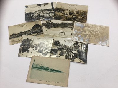 Lot 1457 - Postcards loose selection including real photographic Children's home Aldeburgh, Spring Flowers Leison 1910, Japanese street scenes and views, Salvation Army gatherings with crowds, other cards inc...