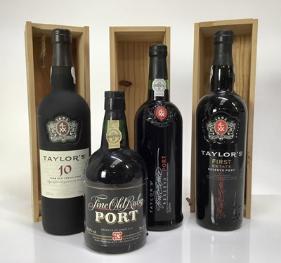 Lot 14 - Port - three bottles, Taylor's, each owc, together with a bottle of ruby port (4)