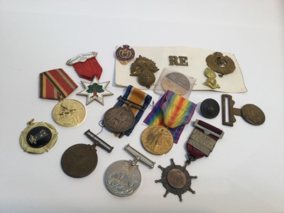 Lot 712 - First World War pair comprising War and Victory medals named to T4 - 247530 SJT. J. A. Ridgway. A.S.C. together with a First World War Mercantile Marine War medal named to John. M. Higgs., Second W...