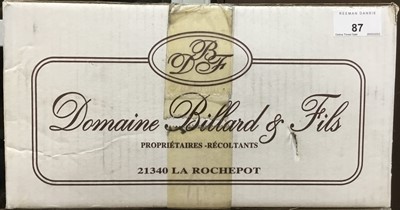 Lot 87 - Wine - six bottles, 2009 Hautes Cotes de Beaune Blanc, Domaine Billard, Burgundy - packed 6x75cl.