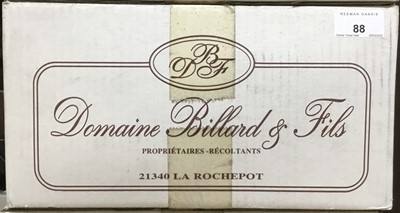 Lot 88 - Wine - six bottles, 2009 Hautes Cotes de Beaune Blanc, Domaine Billard, Burgundy - packed 6x75cl.