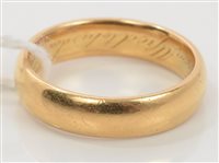 Lot 616 - Edwardian gold (22ct) wedding ring (Chester...