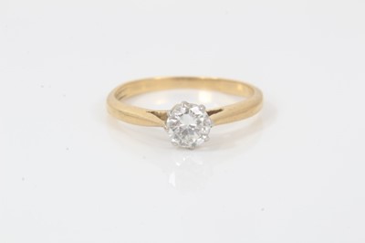 Lot 344 - 18ct gold diamond single stone ring