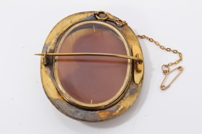 Lot 346 - 19th century rotating cameo brooch and pair cameo earrings in 9ct gold mounts