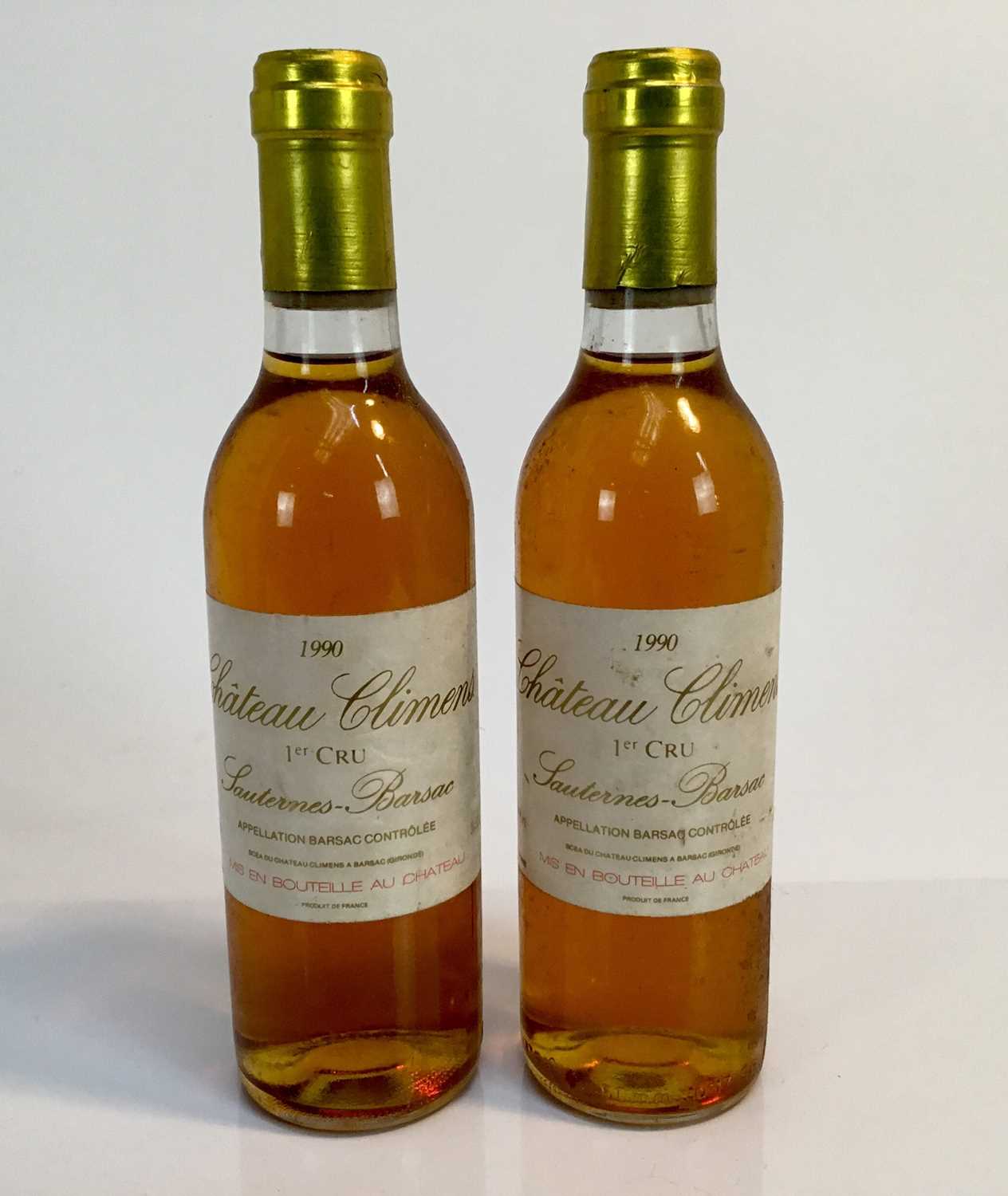 Lot 122 - Sauternes - two half bottles, Chateau Climens 1er Cru 1990