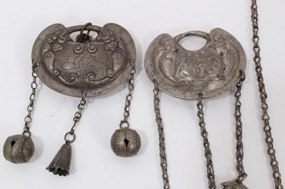 Lot 85 - Collection of nine old Chinese silver/white metal pendant necklaces