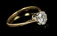 Lot 626 - Diamond single stone ring with a brilliant cut...