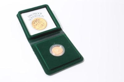 Lot 612 - G.B. - Gold proof Sovereign Elizabeth II 1980 (N.B. Cased with Certificate of Authenticity) (1 coin)