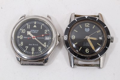 Lot 212 - Group of vintage watches to include a Marine-Star divers'-style wristwatch with 17 jewel self-winding Incabloc movement and day/date function, another vintage diver's style wristwatch, vintage Gira...