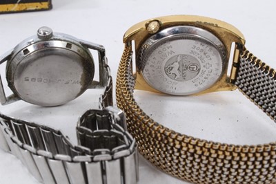 Lot 212 - Group of vintage watches to include a Marine-Star divers'-style wristwatch with 17 jewel self-winding Incabloc movement and day/date function, another vintage diver's style wristwatch, vintage Gira...