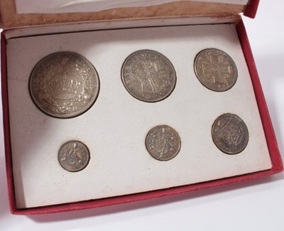 Lot 625 - G.B. - Silver six coin proof set George V 1927 (N.B. In red box of issue) A.F.D.C (1 coin set)