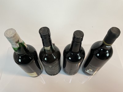 Lot 175 - Four bottles, Fonseca Bin 27, Russell & McIvor 1986 Crusted Port, JWB Sherry and a bottle of Greek sweet red wine