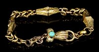 Lot 637 - Regency yellow metal bracelet with fancy links...