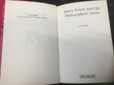 Lot 1718 - Rowling, J. K. Harry Potter and the Philosopher's Stone, third printing, London: Ted Smart, The Book People Ltd., 1998, hardback, print line on copyright page reads '10 9 8 7 6 5 4 3'