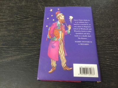 Lot 1718 - Rowling, J. K. Harry Potter and the Philosopher's Stone, third printing, London: Ted Smart, The Book People Ltd., 1998, hardback, print line on copyright page reads '10 9 8 7 6 5 4 3'