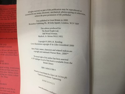 Lot 1719 - Good collection of first edition Harry Potter books