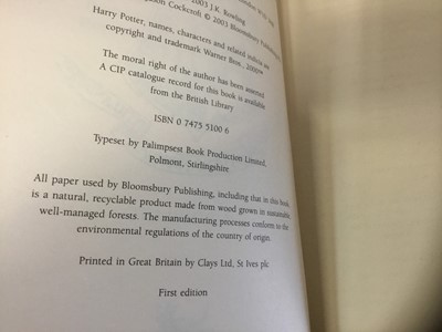 Lot 1719 - Good collection of first edition Harry Potter books