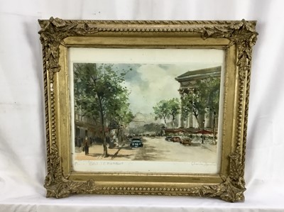Lot 21 - Limited edition coloured etching - Paris, indistinctly signed, numbered 399/500, titled, 29cm x 20cm, in glazed gilt frame