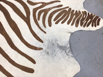 Lot 493 - Brazilian Steer hide painted zebra pattern rug