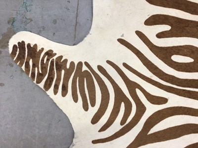 Lot 493 - Brazilian Steer hide painted zebra pattern rug