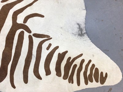Lot 493 - Brazilian Steer hide painted zebra pattern rug