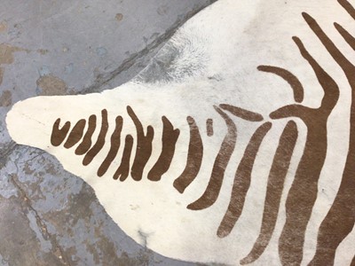 Lot 493 - Brazilian Steer hide painted zebra pattern rug