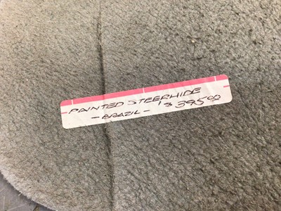 Lot 493 - Brazilian Steer hide painted zebra pattern rug