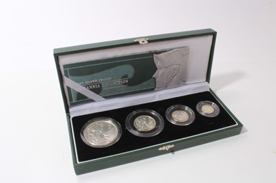 Lot 650 - G.B. - Royal Mint silver proof Britannia Collection four coin set 2003 (N.B. Cased with Certificates of Authenticity) (1 coin set)