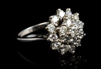 Lot 642 - Diamond cocktail ring, the flower-head cluster...