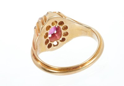 Lot 425 - 19th century Russian ruby and diamond cluster ring