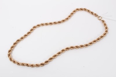 Lot 296 - 9ct gold rope twist necklace