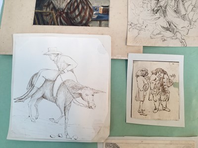 Lot 27 - Folio of watercolours and prints