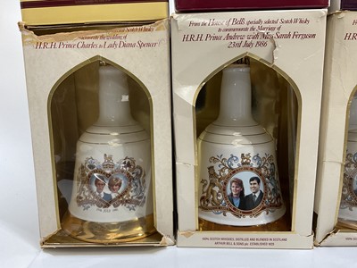 Lot 77 - Whisky - nine bottles, Bell's Royal Commemorative and Christmas decanters, each boxed