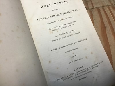 Lot 1738 - Thomas Scott - Holy Bible, London 1830, contemporary tooled calf binding