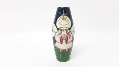 Lot 1226 - Moorcroft pottery vase decorated in the Christmas Angel pattern, dated 2008, 13cm high, boxed