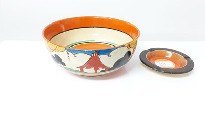 Lot 1253 - Clarice Cliff 'Fantasque' Bizarre bowl and a Clarice Cliff ashtray (2)