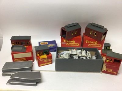 Lot 1856 - Railway Trix Twin Railway Boxed Set (no track),  loco and  rolling stock, boxed and unboxed.  Station , signal ....