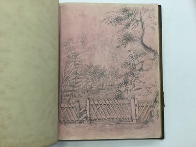 Lot 1499 - Victorian scrap album including verses, drawings, engravings etc.