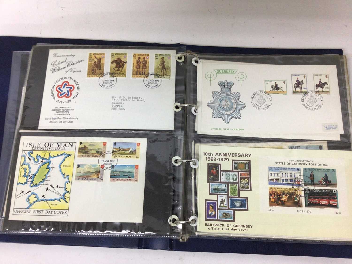 Lot 1484 - Stamps - G.B. and Channel Islands first day covers loose and in a blue binder - wide range from the 1960s onwards