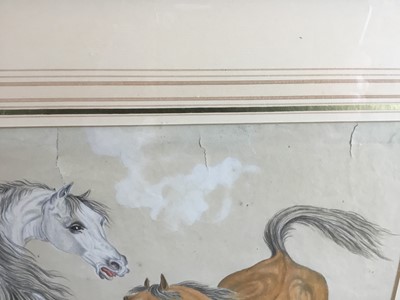 Lot 194 - Antique watercolour of a Turkish soldier with a horse together with another (2)