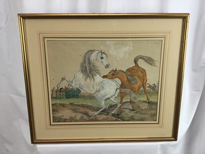 Lot 194 - Antique watercolour of a Turkish soldier with a horse together with another (2)