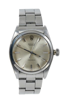 Lot 561 - 1960s gentlemen's Rolex Oyster Precision stainless steel wristwatch on Rolex Tudor stainless steel oyster bracelet, in original box, together with the original Rolex stainless steel oyster bracelet...