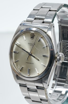 Lot 561 - 1960s gentlemen's Rolex Oyster Precision stainless steel wristwatch on Rolex Tudor stainless steel oyster bracelet, in original box, together with the original Rolex stainless steel oyster bracelet...